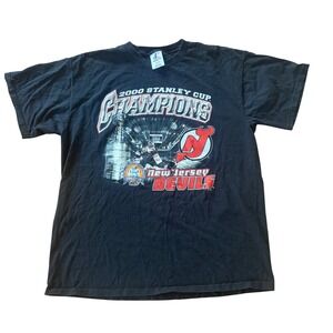 Vintage 2000 New Jersey Devils Stanley Cup Champions T-Shirt NHL Hockey Black XL